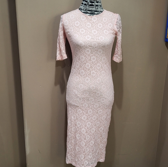 Roam Mykonos Pink Lace Sheath Dress sz XS - Picture 2 of 8
